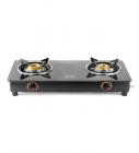 Ideale Graacio DUO Stainless Steel 2 Burner Glass Top Gas Stove, Black (IG-G203M)